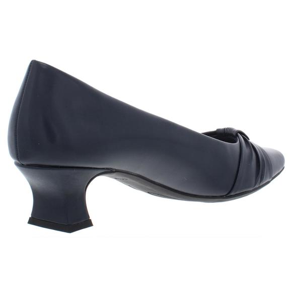 Easy Street Womens Waive Navy Faux Leather Slip On Kitten Pumps Heels Used - Picture 3 of 3